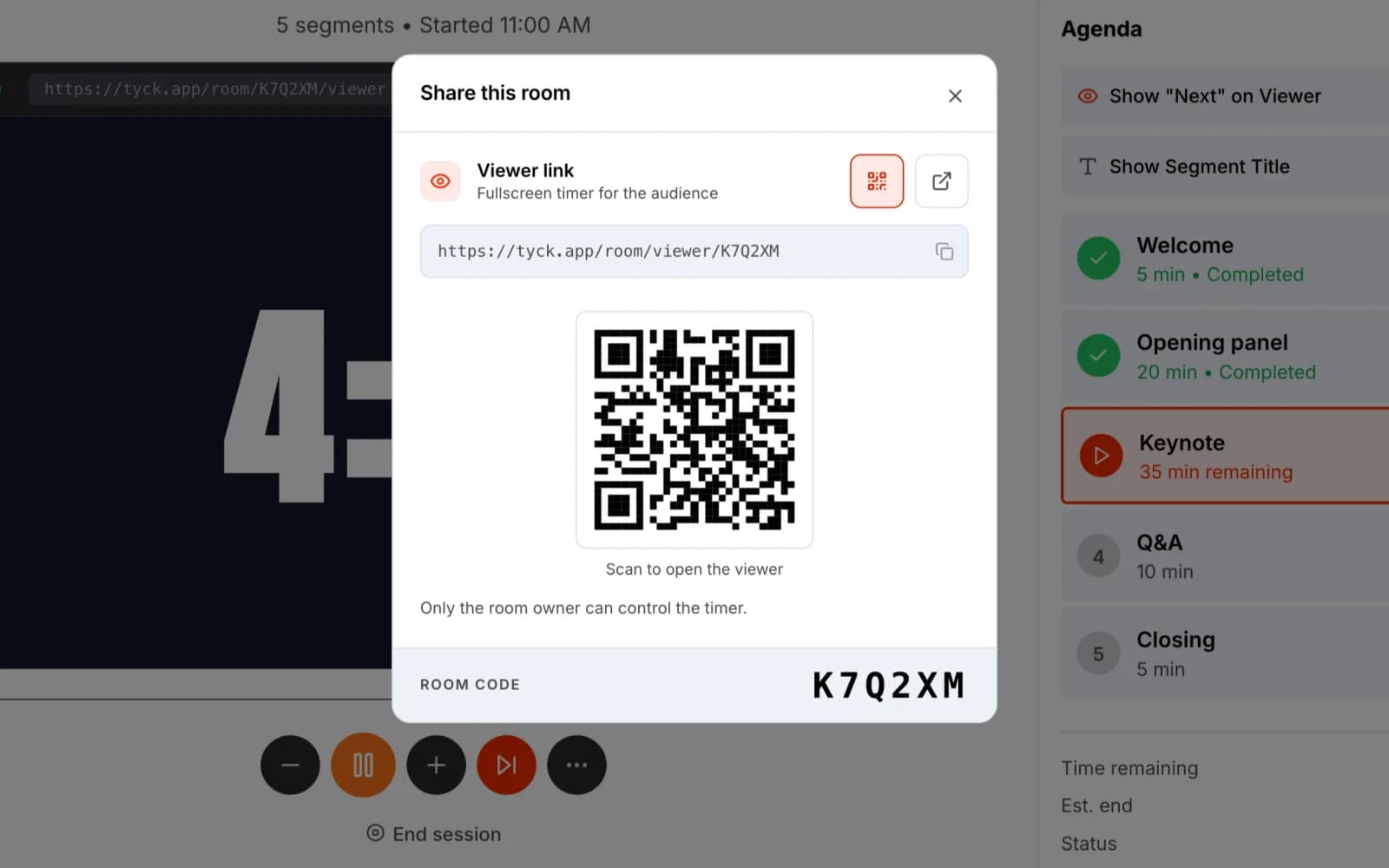 Share, QR code state