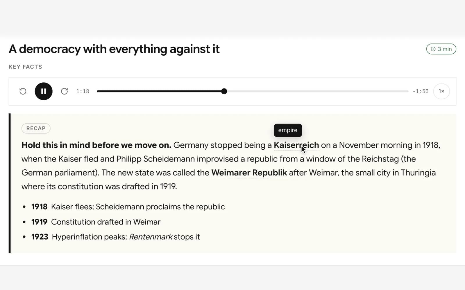 Learn, Glossary tooltip state