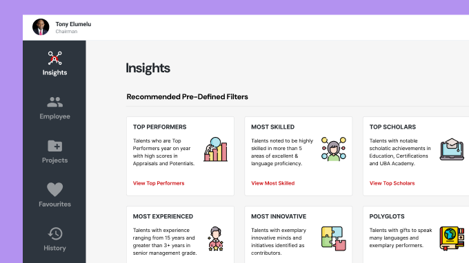 HCM Connect insights screen